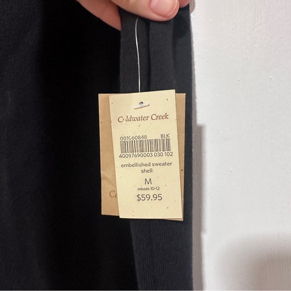 NWT Coldwater Creek fine knit sweater tank w embellished neckline. Size Mediumz - Picture 9 of 10